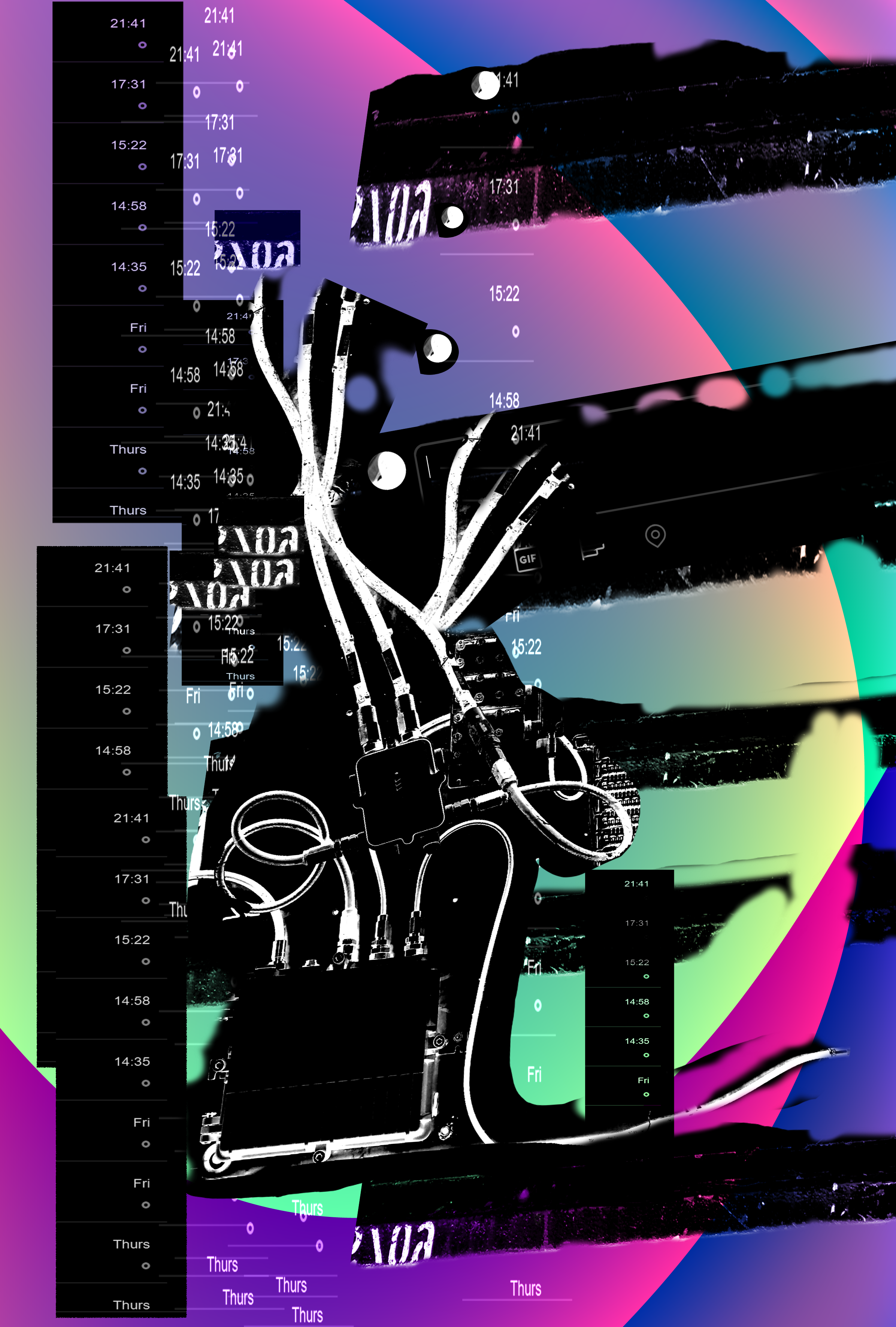 Digital collage titled Vaporwave